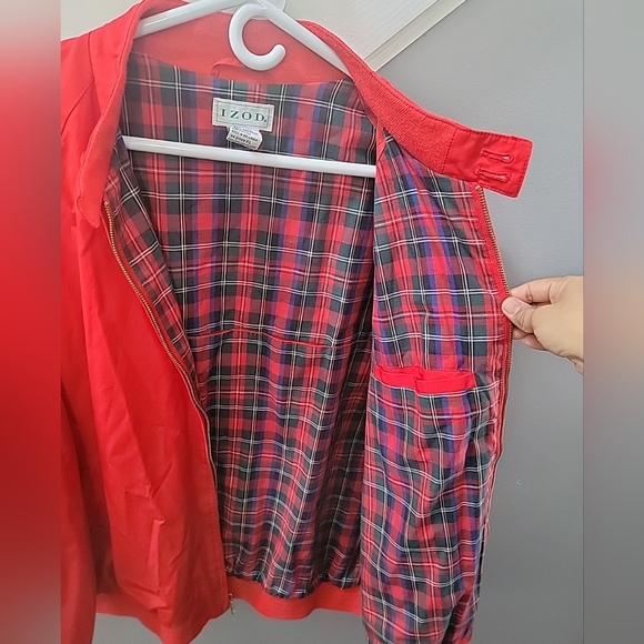 VINTAGE Izod Red Plaid Flannel Lined Full Zip Jacket Coat Outdoors SZ XLarge - Picture 5 of 5